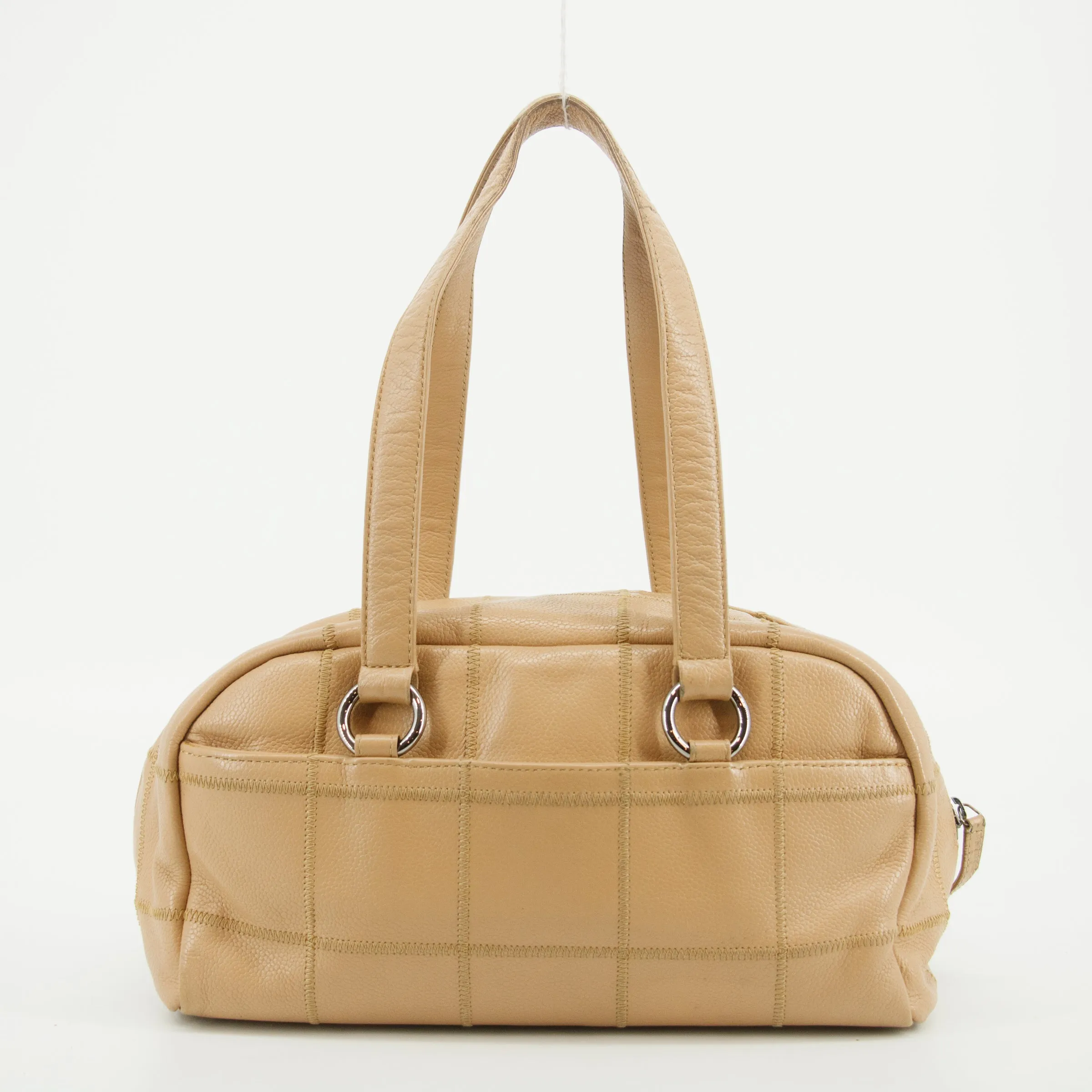 •	Chanel LAX Square Quilt Chocolate Bar Bowler Bag 9 Series #2749