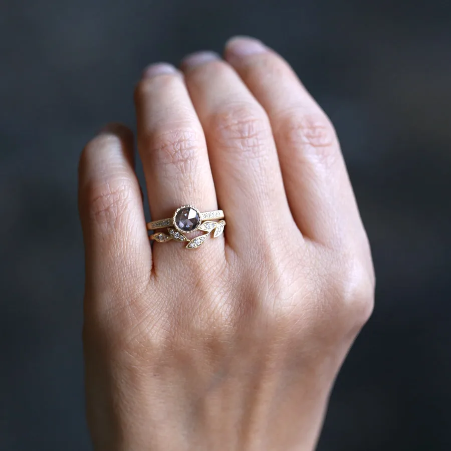 0.89ct salt & pepper diamond ring