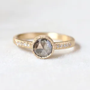 0.89ct salt & pepper diamond ring