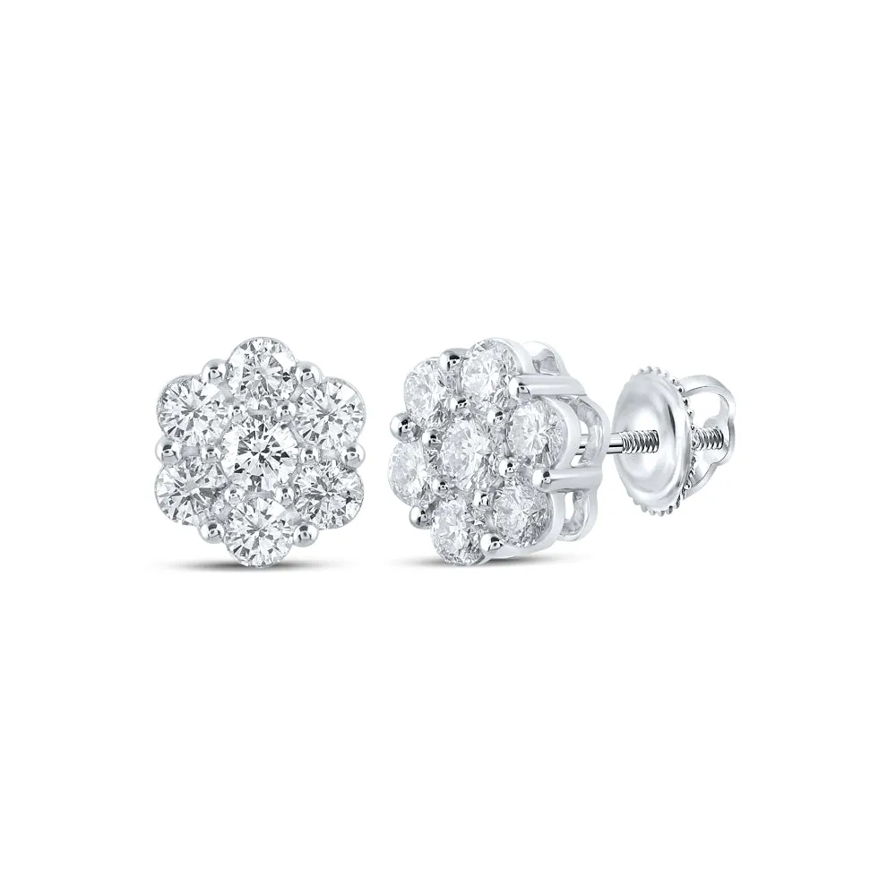 1 1/2CTW-DIA NK FLOWER EARRING