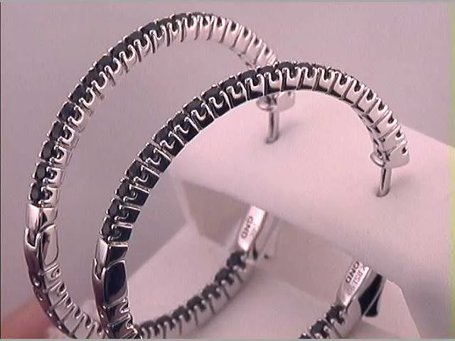 1 7/8CTW-DIA BLACK SAPPHIRE HOOPS
