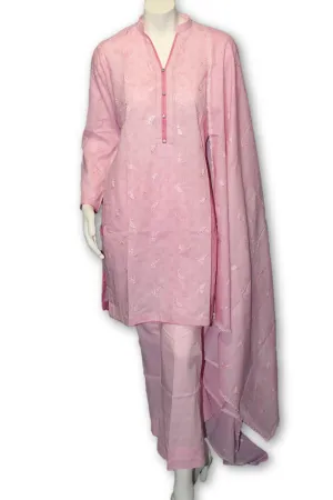 10 Pakistani Indian Fine Design Chicken Embroidered 3 Pcs Suit