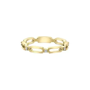 10K Yellow Gold (0.05ct) Diamond Paperclip Ring