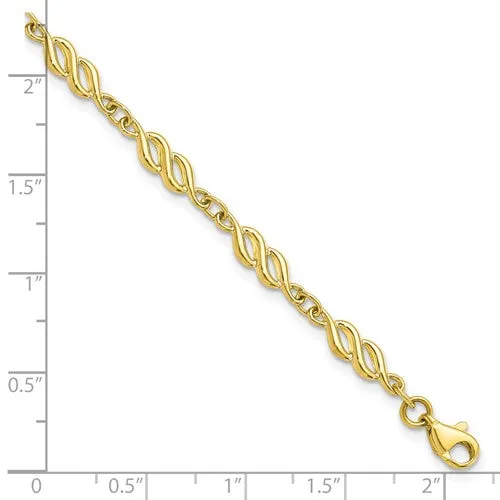 10K Yellow Gold Polished Ladies Bracelet