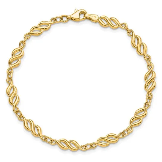 10K Yellow Gold Polished Ladies Bracelet