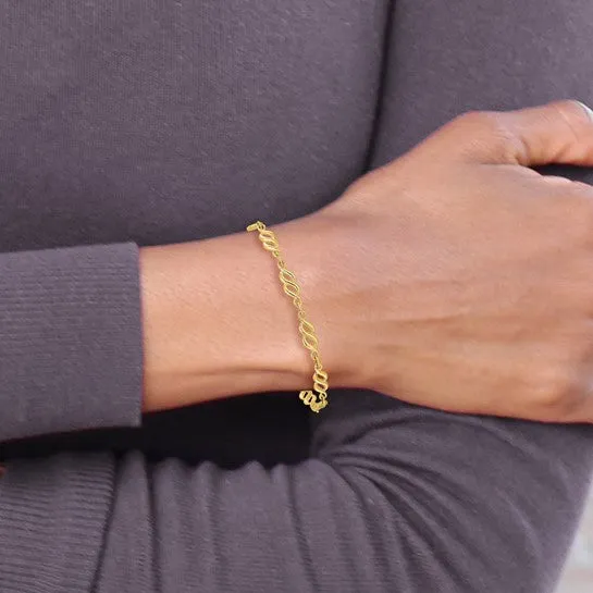 10K Yellow Gold Polished Ladies Bracelet