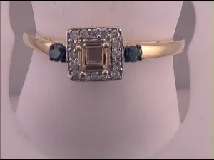 1/2CTW-DIA 1/4CT-CPR BLACK DIAMOND RING