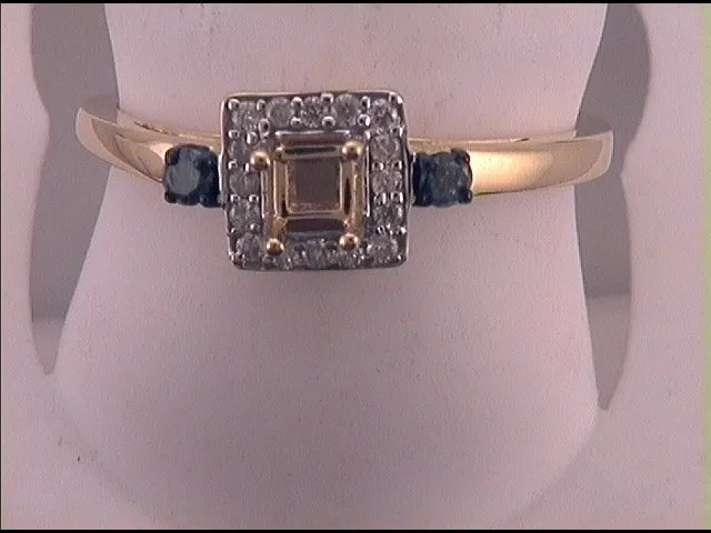 1/2CTW-DIA 1/4CT-CPR BLACK DIAMOND RING