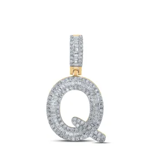 1/2CTW-DIA P1P2 MENS INITIAL "Q" PENDANT