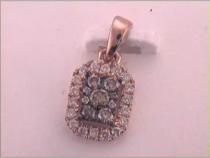 1/3CTW-DIA ANA M NATURAL BROWN CUSHION PENDANT