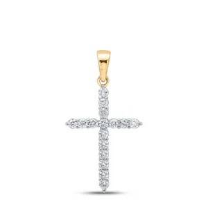 1/4CTW-DIA NK CROSS PENDANT