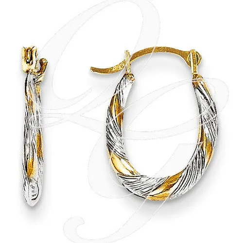 14k Madi K W/Rhodium Twist Hoop Earrings