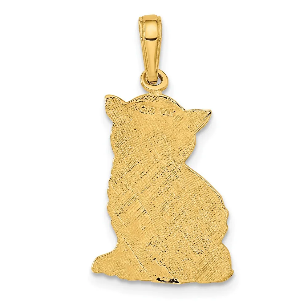 14k Polished Cat Charm