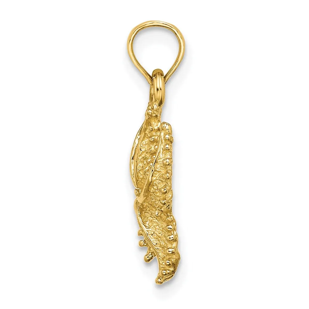 14K Textured Starfish Charm