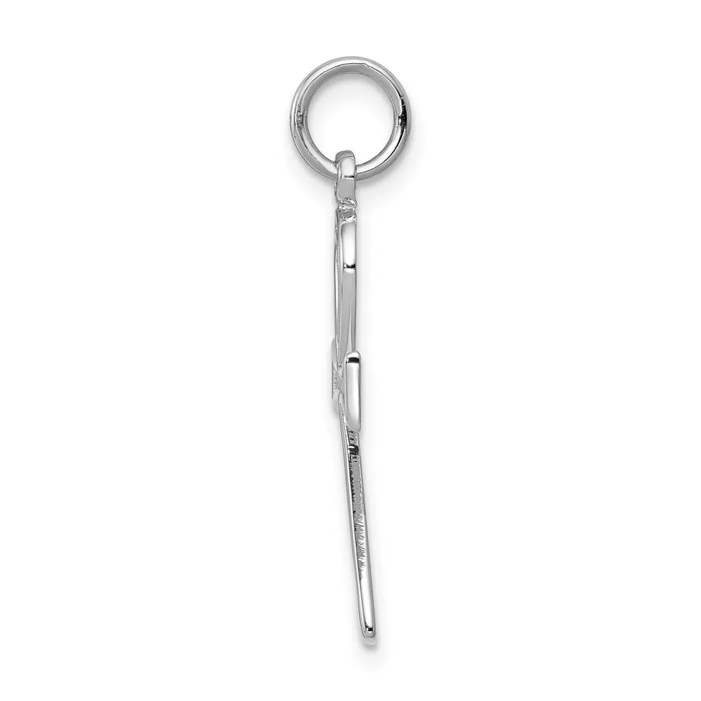 14k White Gold Ankh Cross Pendant