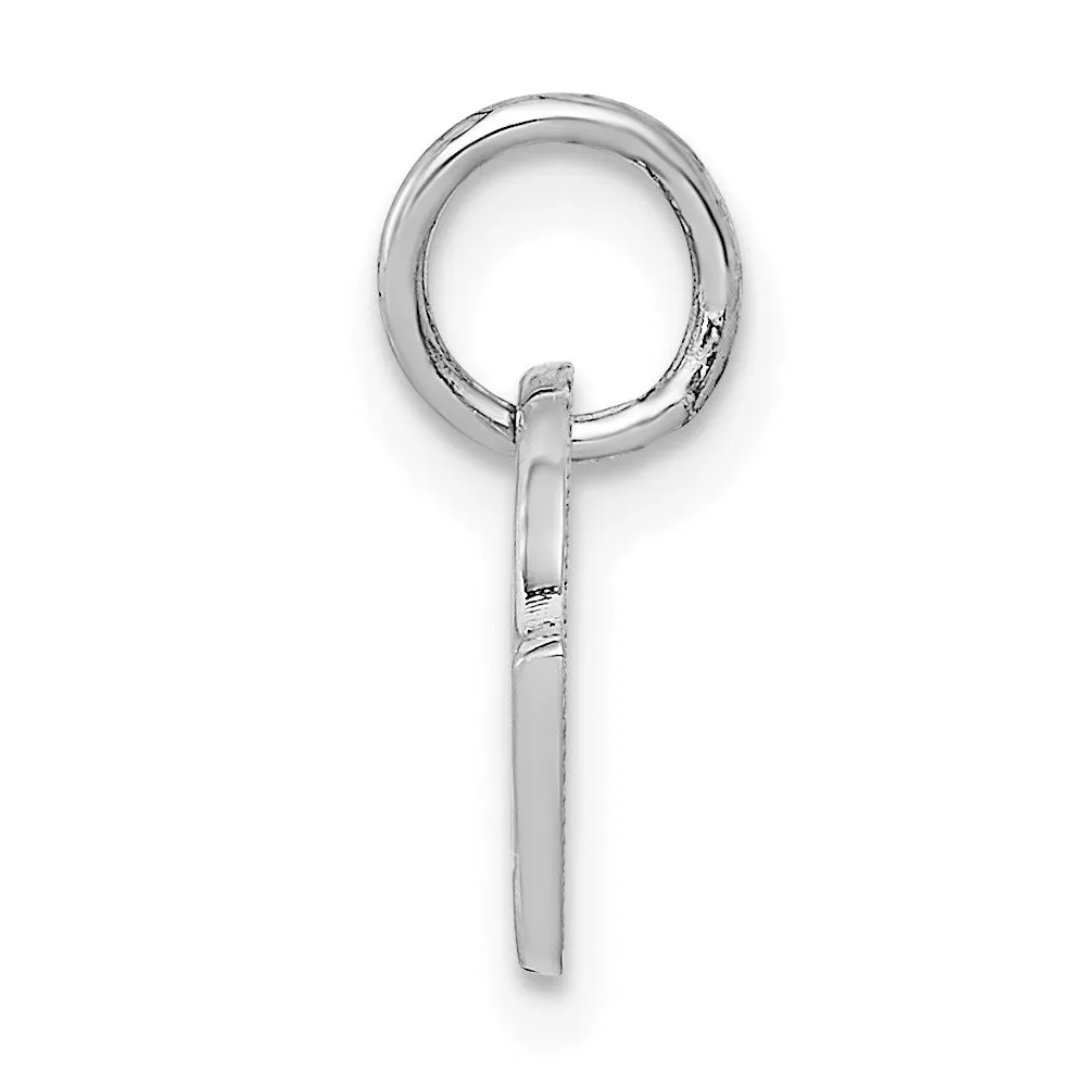 14k White Gold Polished Checkered Flags Charm