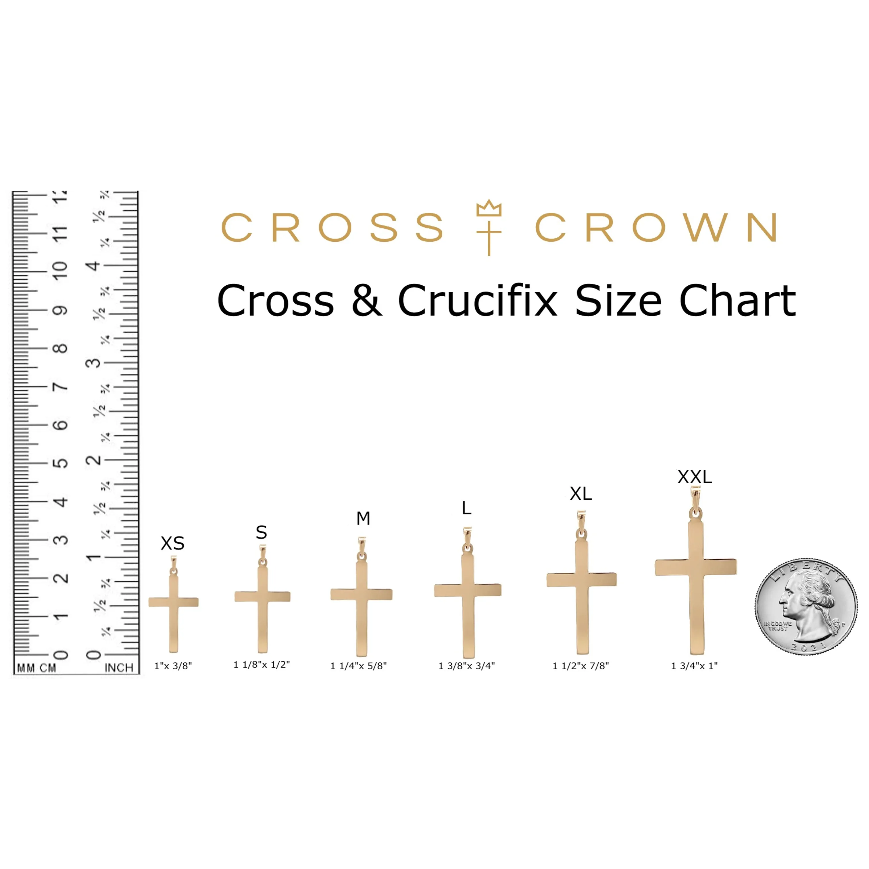 14K YELLOW GOLD TEXTURED DESIGN SMALL CROSS PENDANT