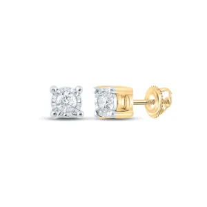 1/6CTW-DIA NK ROUND EARRING