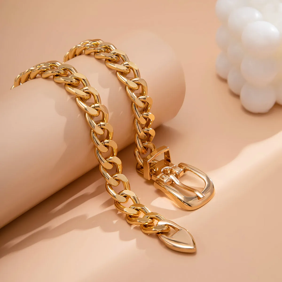18K Gold-Plated Belt Necklace