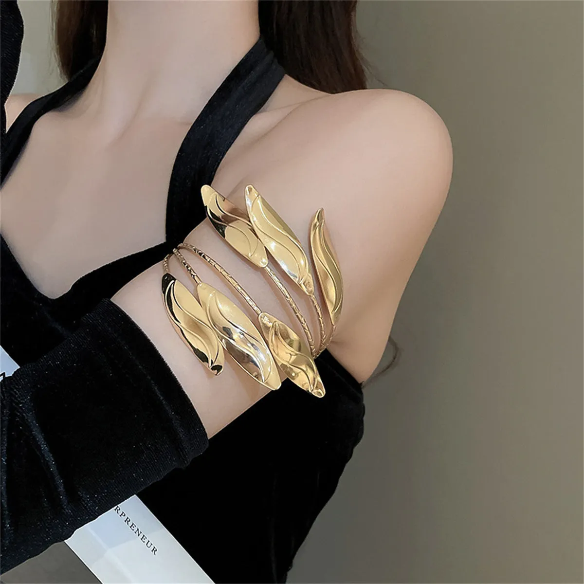 18K Gold-Plated Branched Arm Cuff