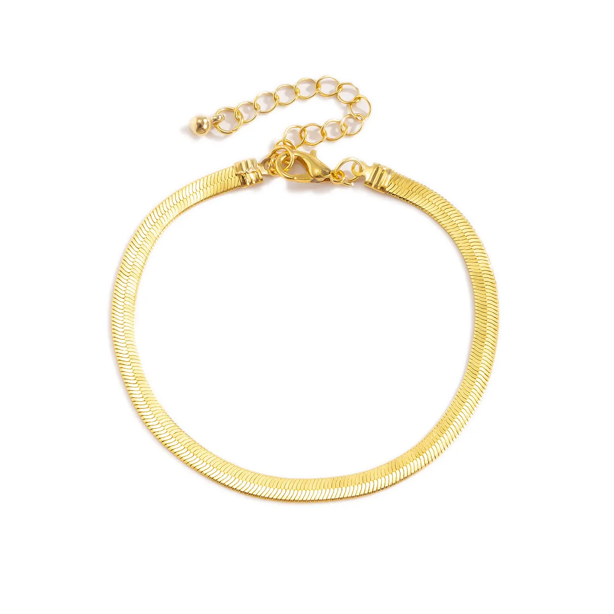 18K Gold-Plated Herringbone Chain Bracelet