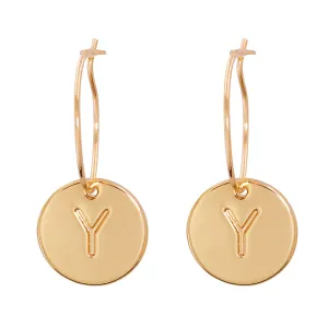 18K Gold-Plated Letter Y Cut Drop Earrings