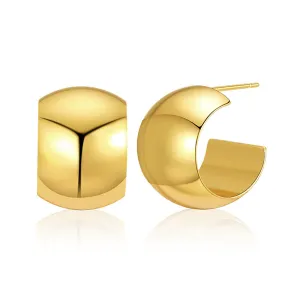 18K Gold-Plated Wide Brimmed Stud Earring