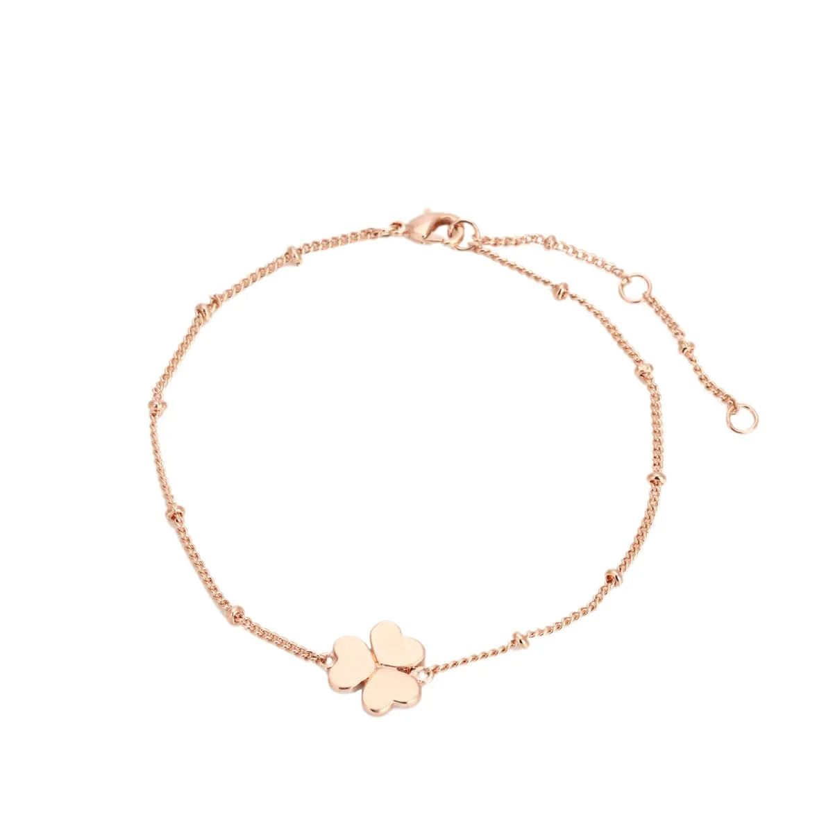 18K Rose Gold-Plated Clover Station Bracelet