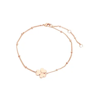 18K Rose Gold-Plated Clover Station Bracelet