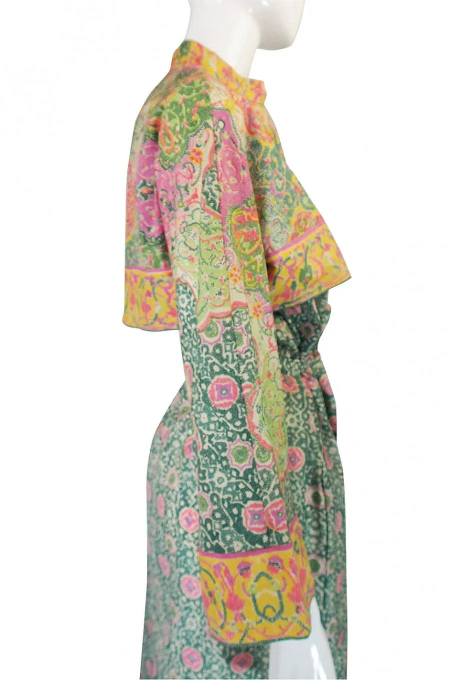 1960s Pastel Print Malcolm Starr Maxi Dress