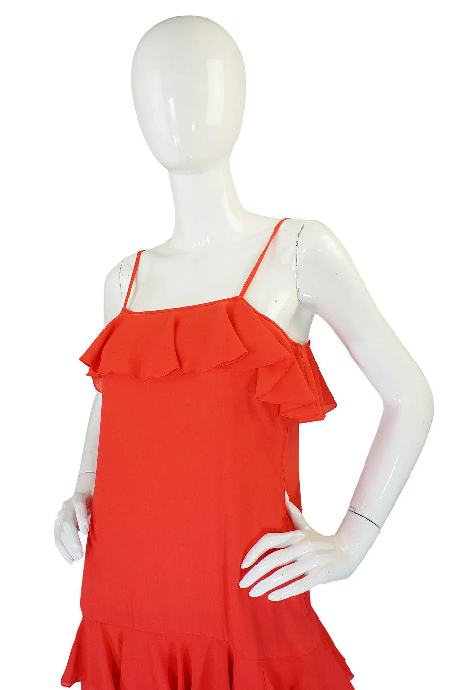 1970s Adele Simpson Ruffled Dress
