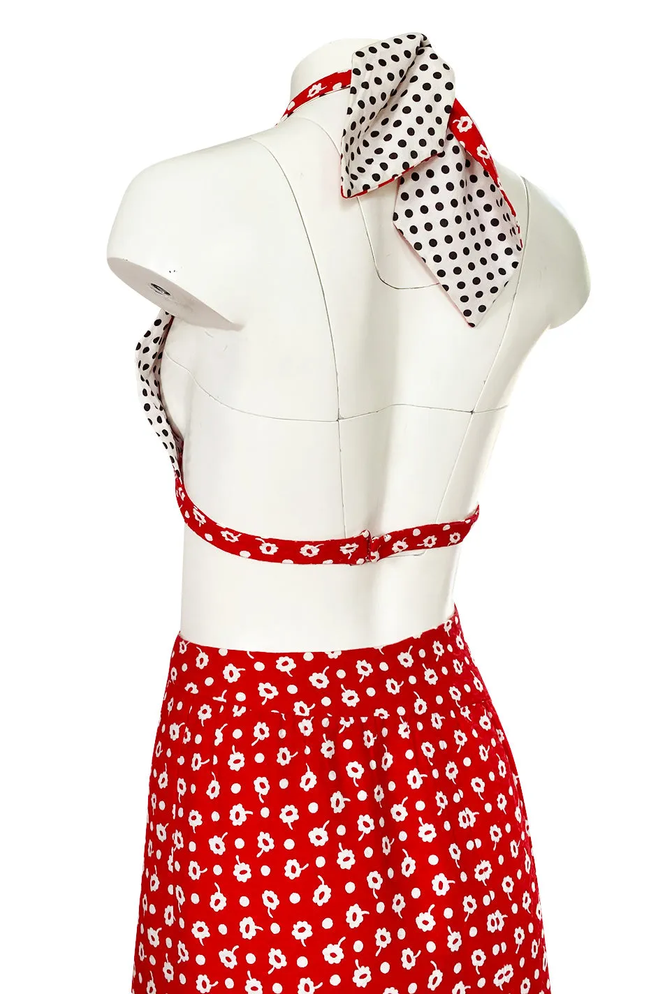 1970s Donald Brooks Bandana Print & Dot Skirt & Halter Dress Set