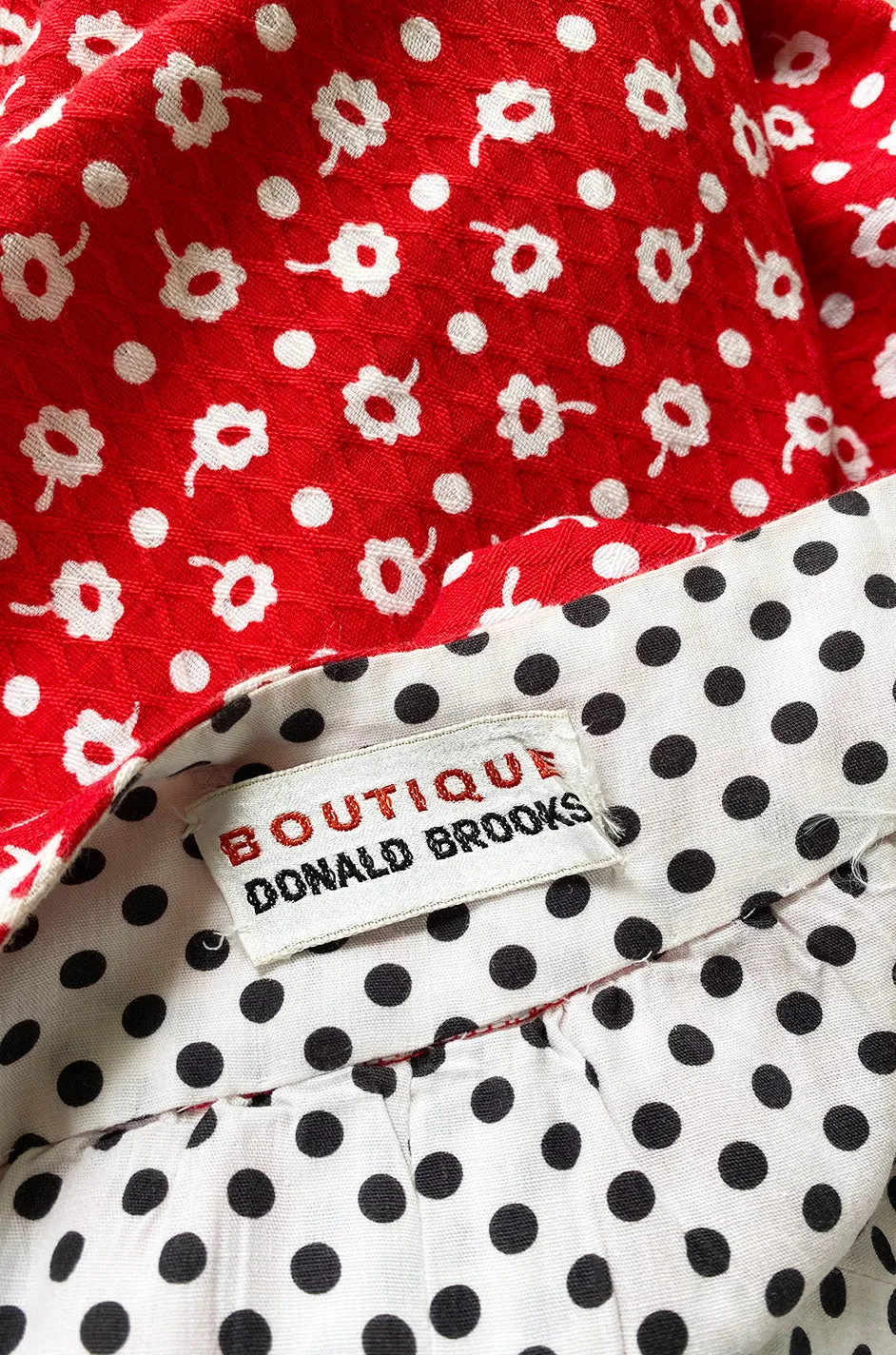 1970s Donald Brooks Bandana Print & Dot Skirt & Halter Dress Set