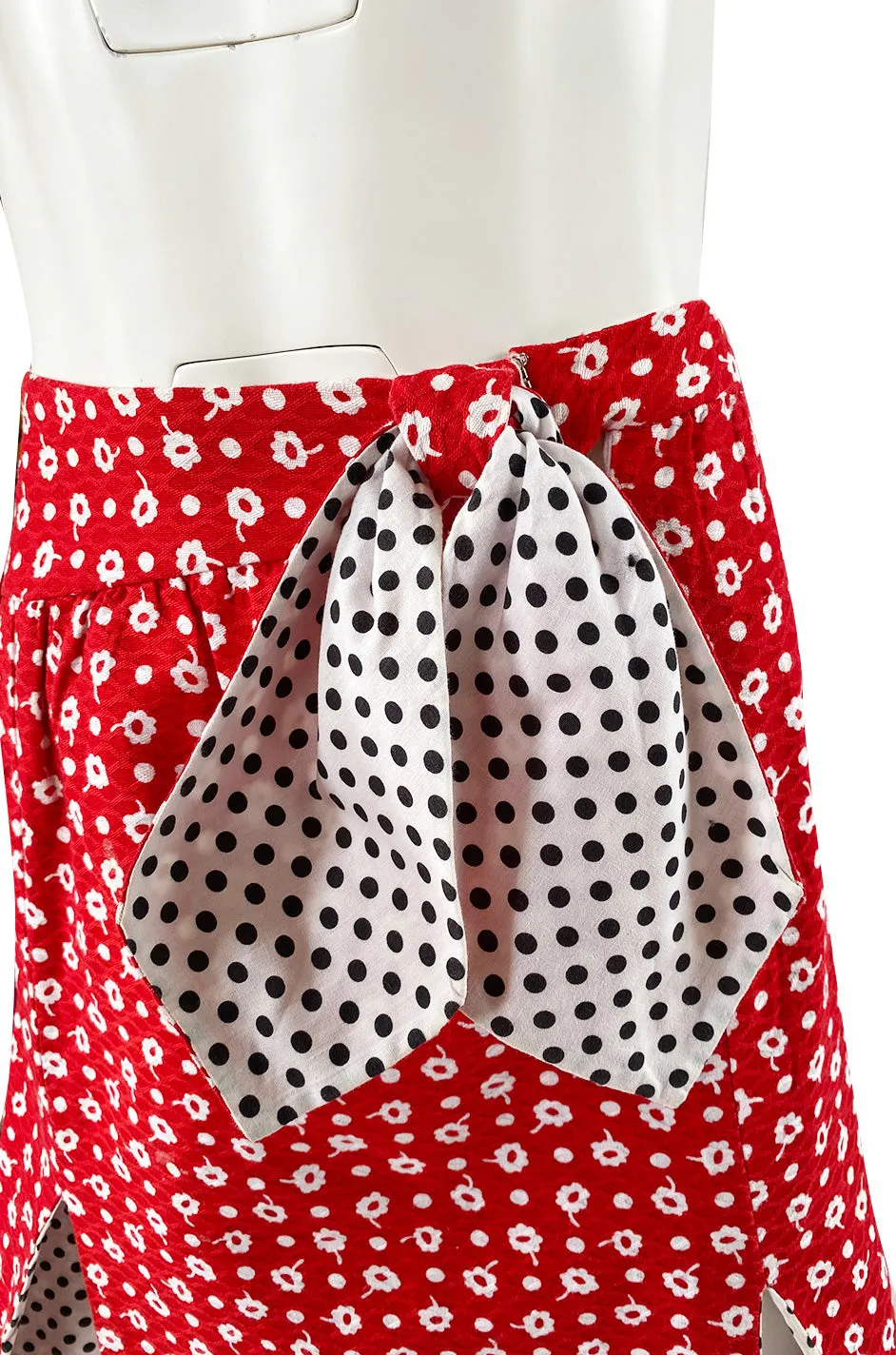 1970s Donald Brooks Bandana Print & Dot Skirt & Halter Dress Set