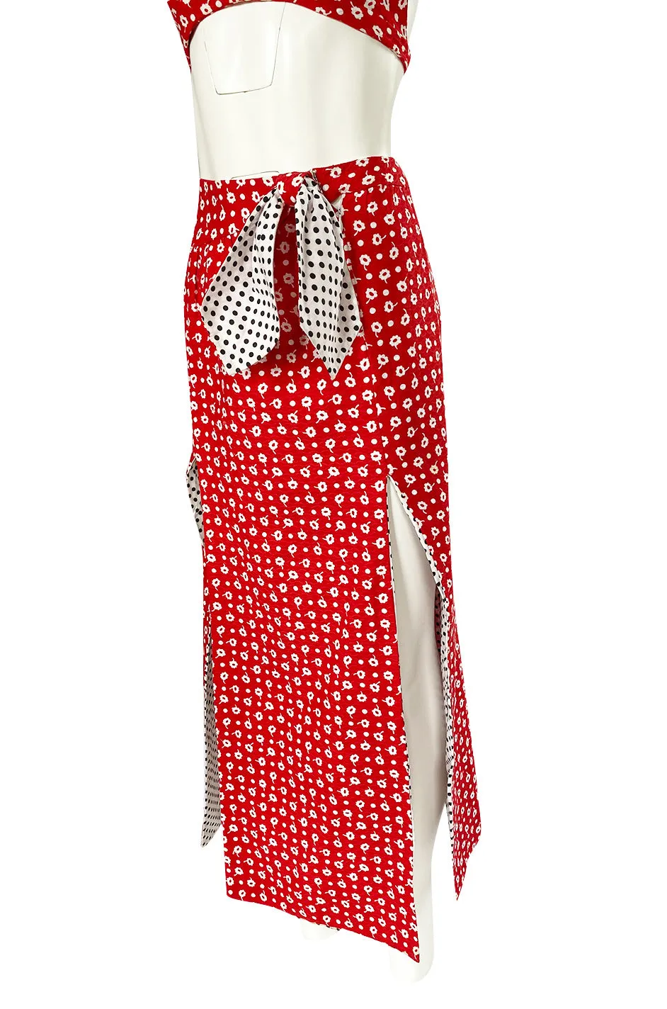 1970s Donald Brooks Bandana Print & Dot Skirt & Halter Dress Set