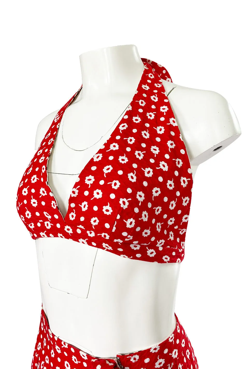 1970s Donald Brooks Bandana Print & Dot Skirt & Halter Dress Set