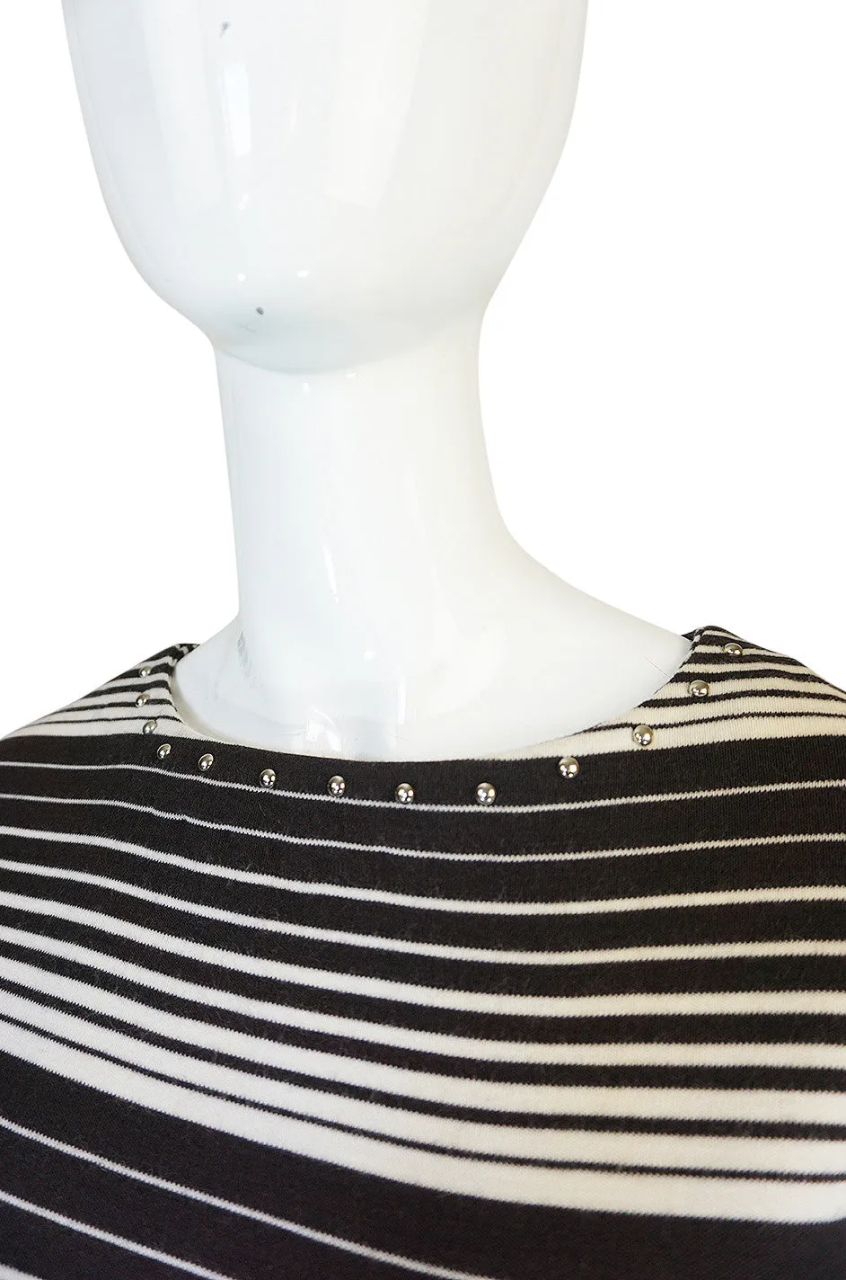 1970s Givenchy Graphic Striped & Studded Caftan Dress