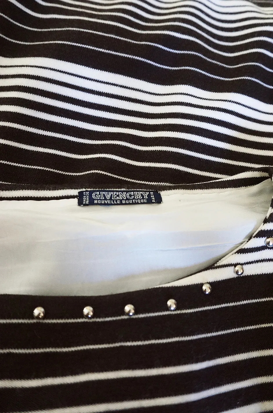 1970s Givenchy Graphic Striped & Studded Caftan Dress