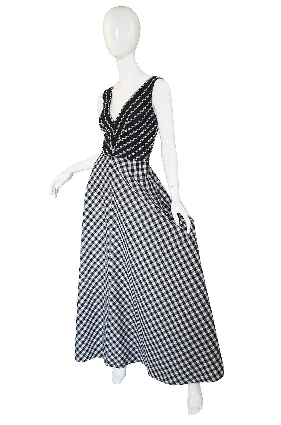 1970s Graphic Jean Varon Check Dress