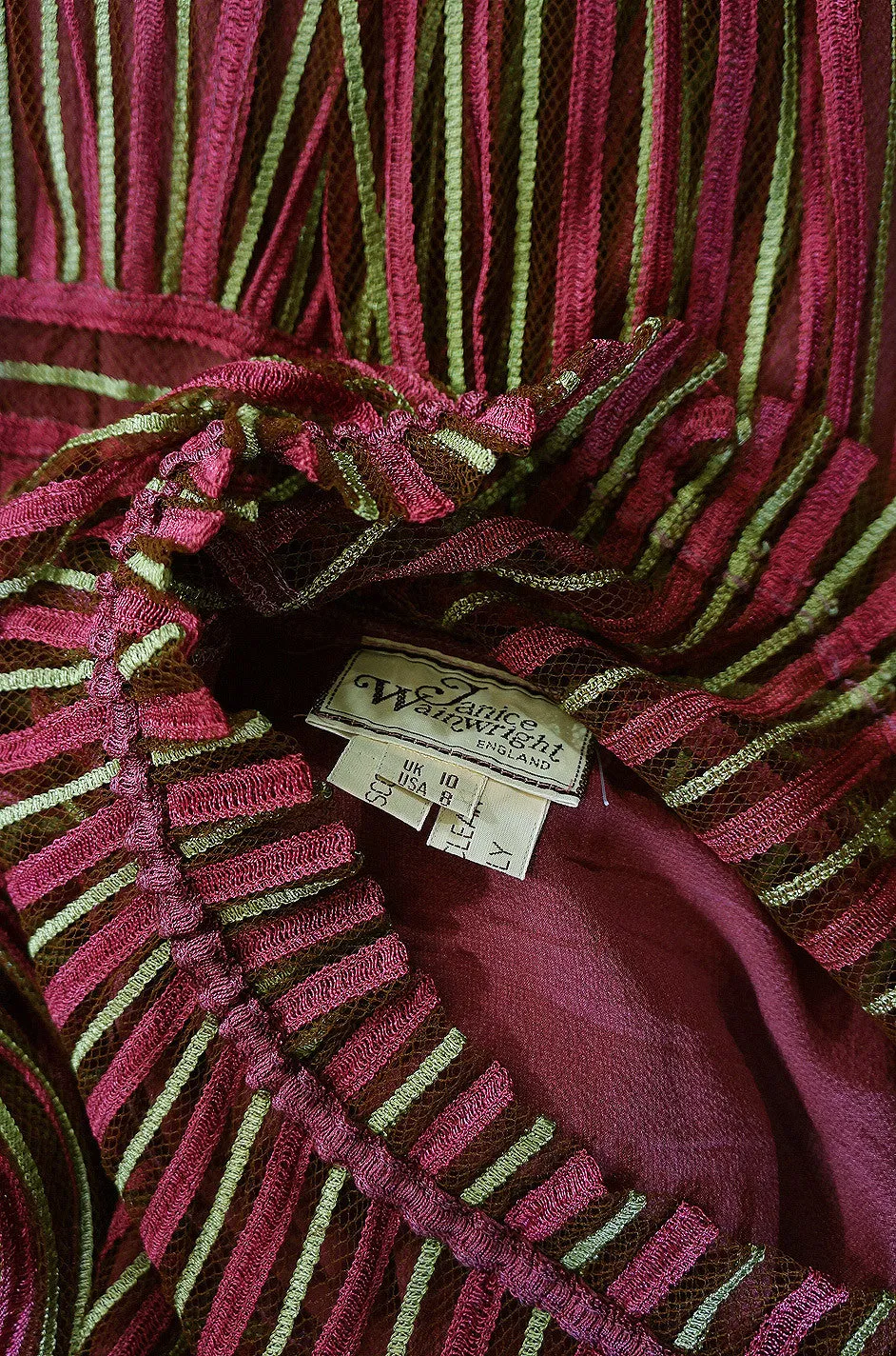 1970s Silk Net Janice Wainwright Dress