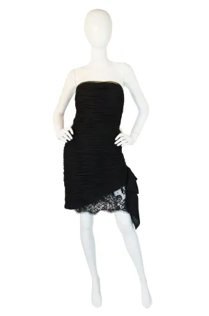 1980s Chiffon & Lace Victor Costa Dress
