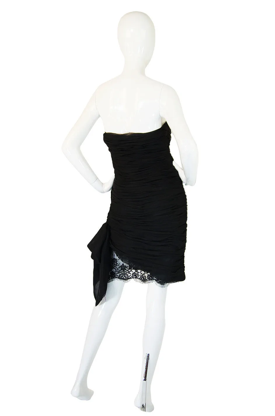 1980s Chiffon & Lace Victor Costa Dress