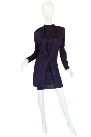 1980s Early Azzedine Alaia Dress & Jacket Purple Set