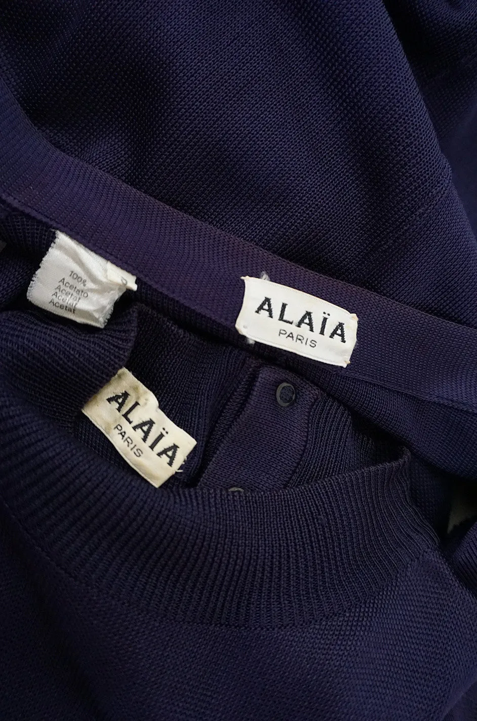 1980s Early Azzedine Alaia Dress & Jacket Purple Set