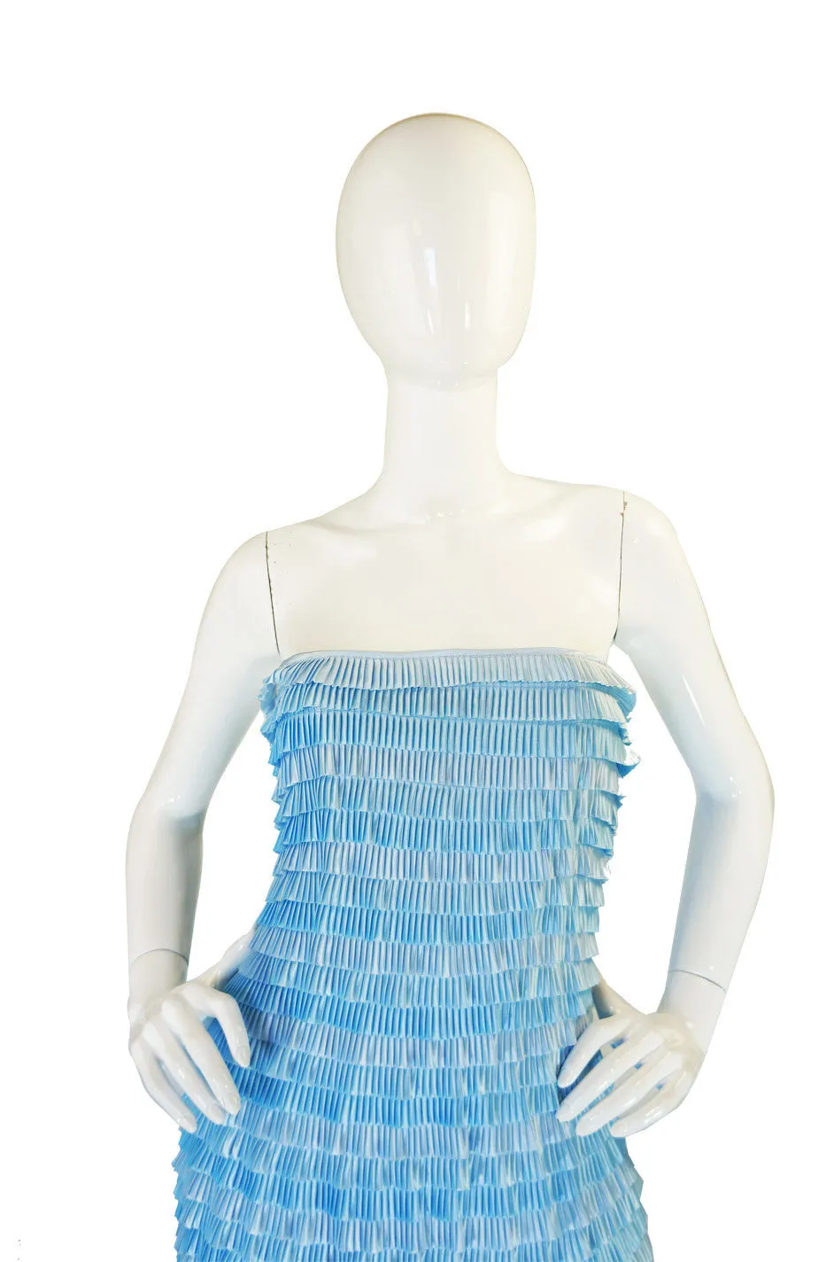 1980s Ice Blue Givenchy Couture Dress