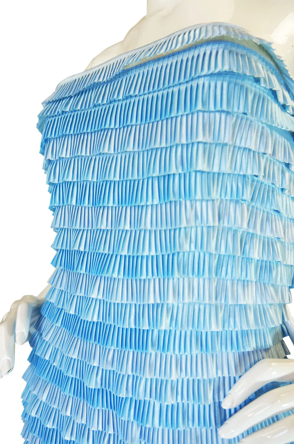1980s Ice Blue Givenchy Couture Dress