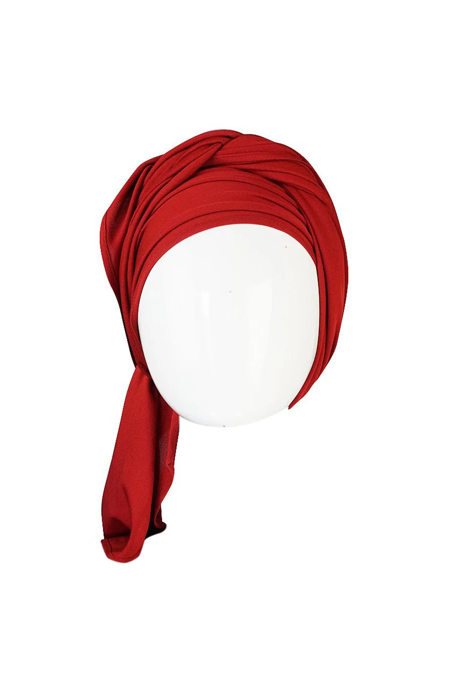 1980s Karl Lagerfeld Supermodel Length Deep Red Silk Jersey Dress w Sash