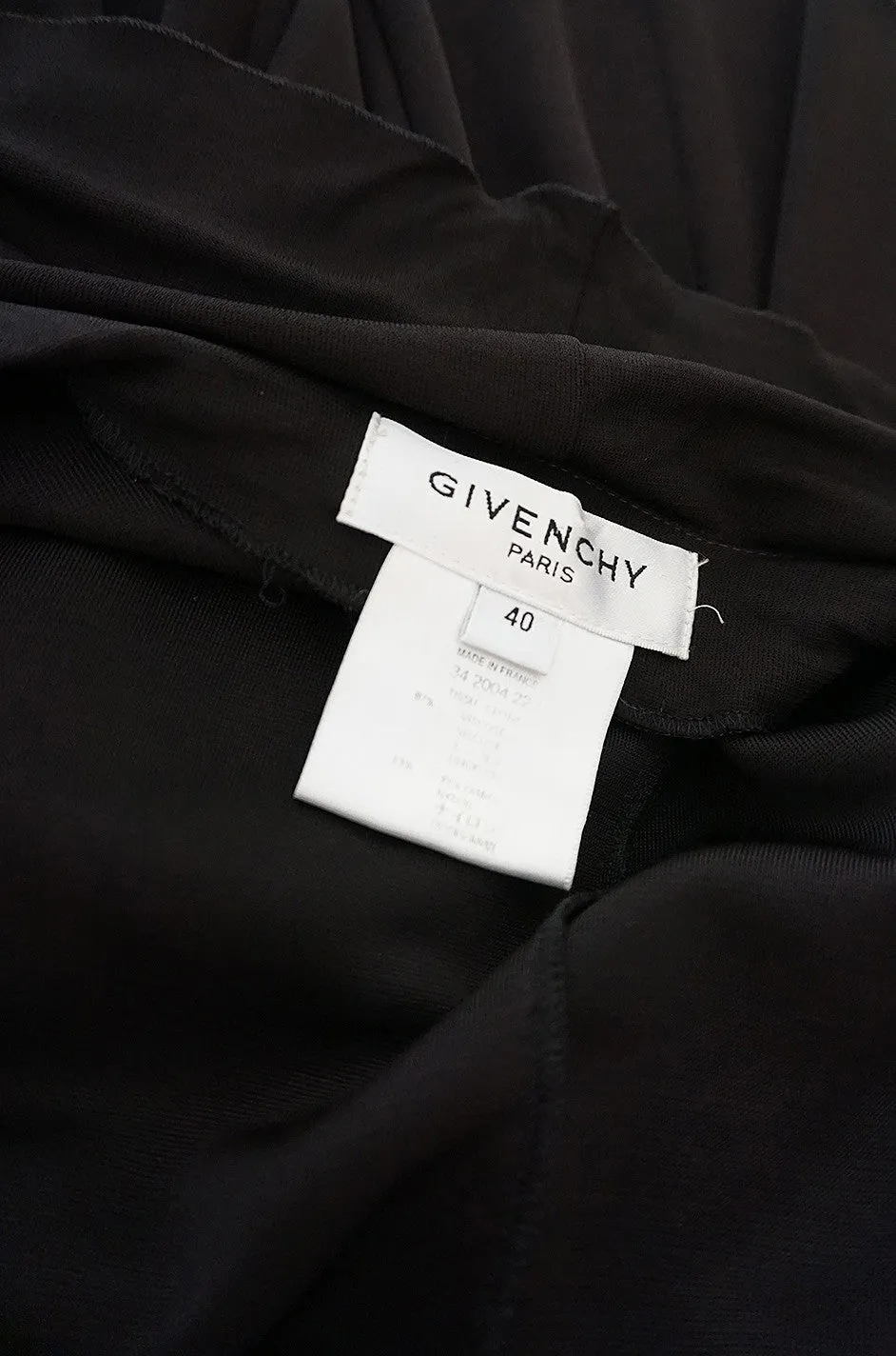 1990s Chocolate Givenchy Wrapped Ruffled Jersey Dress