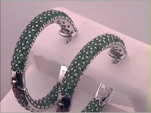 2  3/4CTW-DIA EMERALD HOOPS