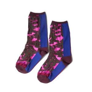 200YARNS DAMASK SEE-THROUGH SOCKS - RED